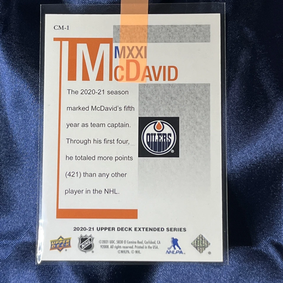 2020-21 CONNOR MCDAVID UD ULTIMATE VICTORY SILVER EXTENDED SERIES #CM-1 #/100 - Image 4 of 4
