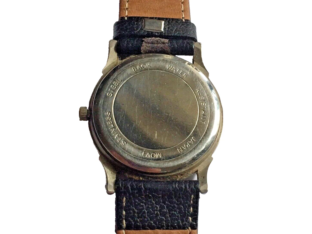 Blue Star Quartz Wrist Watch Stainless Steel Back Water Resistant Japan MOVT