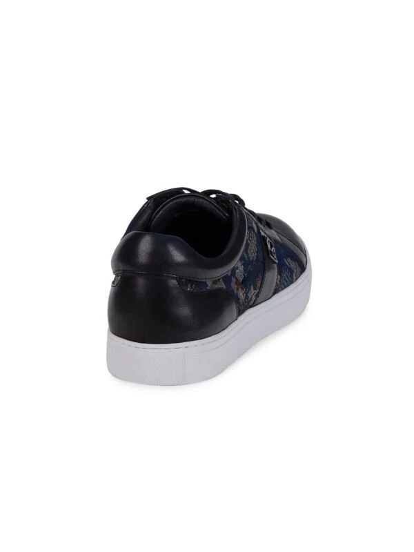 Zapatilla deportiva Robert Graham para hombre con dobladillo floral de moda 9,5 negra nueva en caja Foto 4 de 4