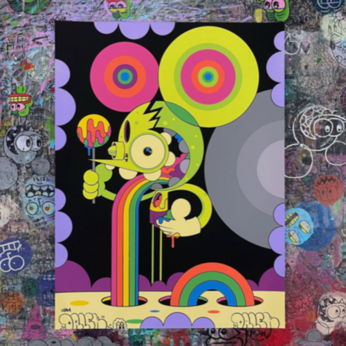 Dalek - Taste The Rainbow (Space Monkey) - signiert handbemalt (AP) Druck 18x24 - Bild 1 von 3