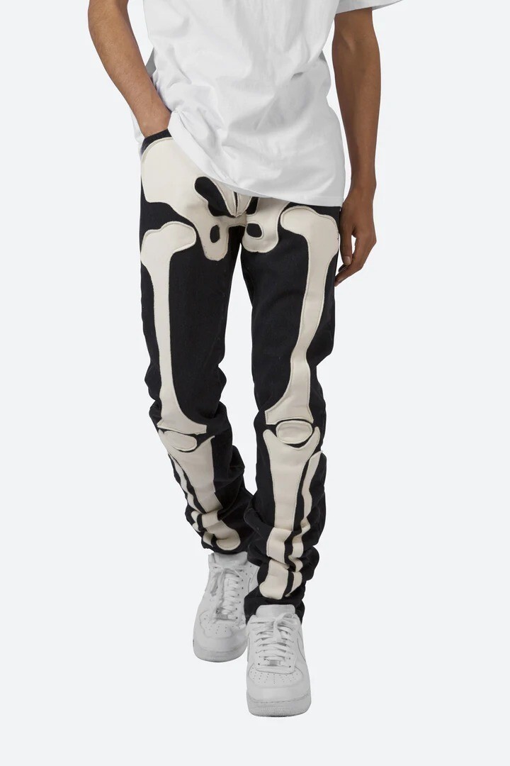 MNML skeleton jeans NEW! Black/White Denim straight denim MNML skeleton jeans NEW! Black/White Denim straight denim