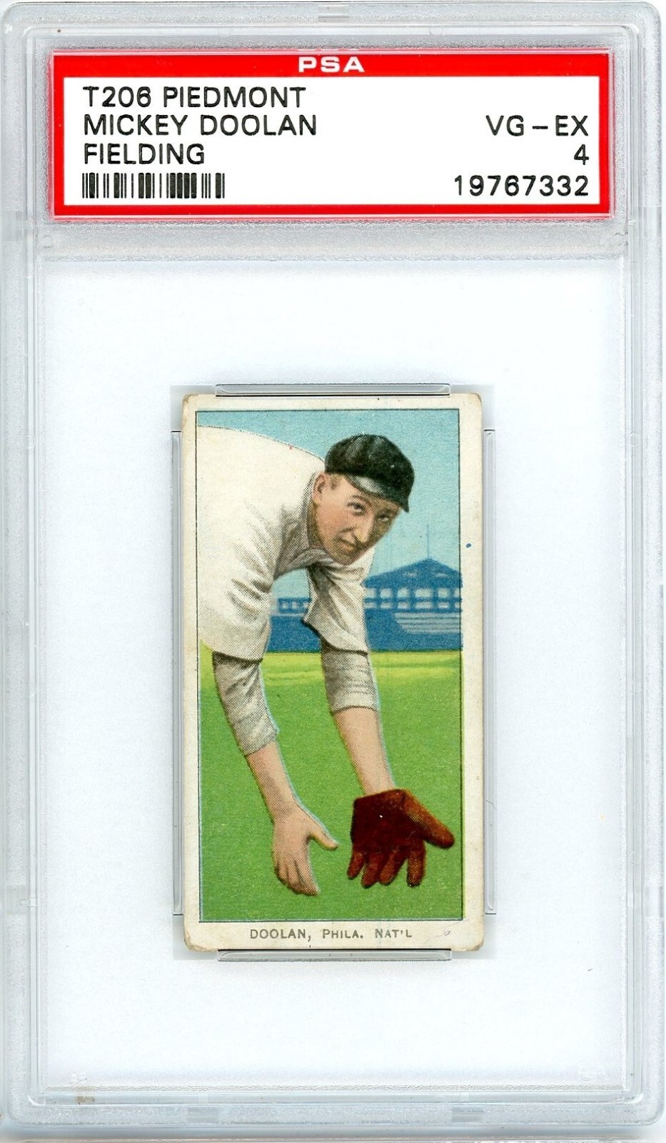 1909 T206 Piedmont Mickey Doolan Fielding PSA 4 P1316