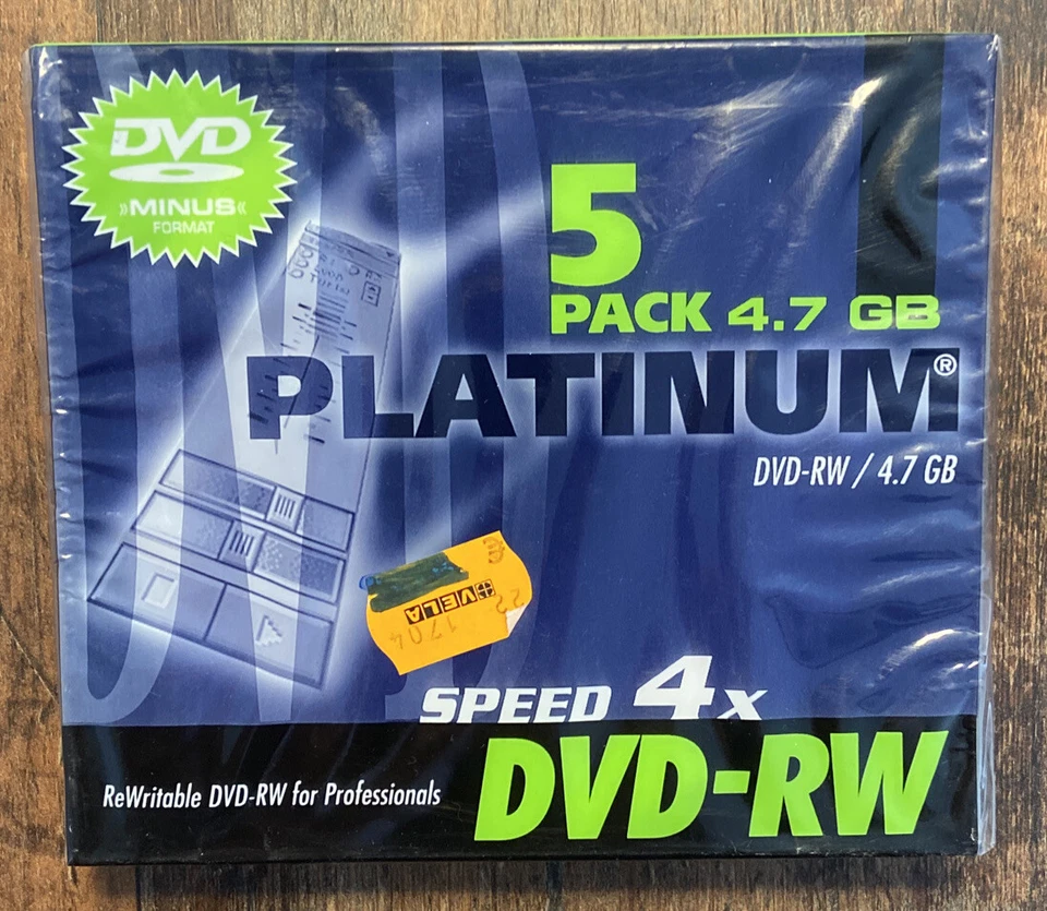 25x PLATINUM DVD-RW Slim-Case Speed 4x, 4,7 GB - Neu & Verschweißt - Bild 2 von 3