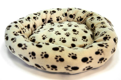 GeKi Trend Hundebett 50-60 cm rund Plüsch Hundekissen Katzenbett Motiv Pfote - Bild 68 von 74