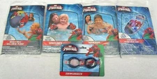 Spider-man Beach Ball,Arm Floats,Swim Ring,Raft, and Swim goggles Combo-New!