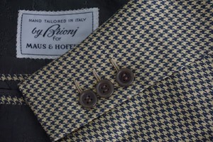 Brioni-Light-Brown-Dark-Teal-Blue-Houndstooth-100-Silk-Sport-Coat-Jacket-Sz-42