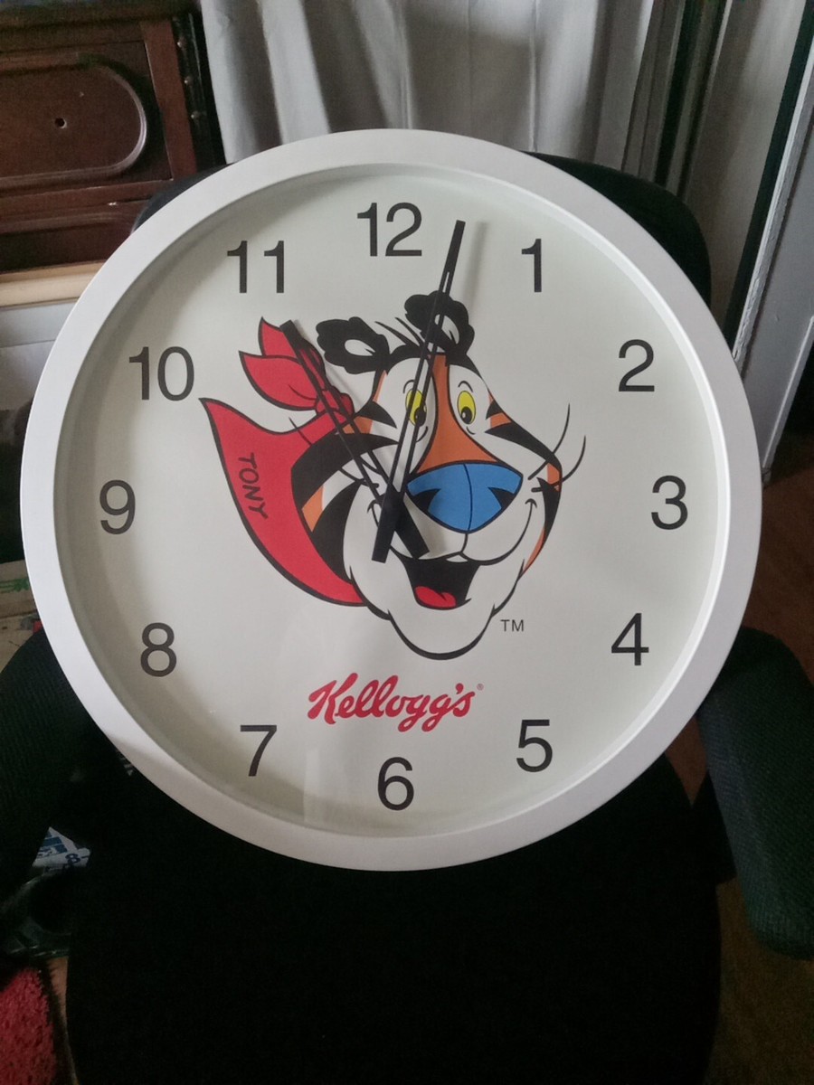 ビンテージ ケロッグ トニータイガー モーション ウォールクロック Vintage Huge Large White 20 inch Kelloggs Tony the Tiger