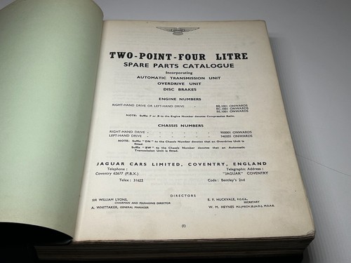 Original Jaguar Mk 2 Models 2.4 3.4 & 3.8 Service Manual + Spare Parts Catalogue - Picture 13 of 21
