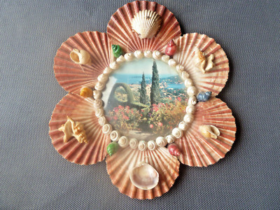 Souvenir de bords de mer en coquillages gondole - ANTIQU'ART