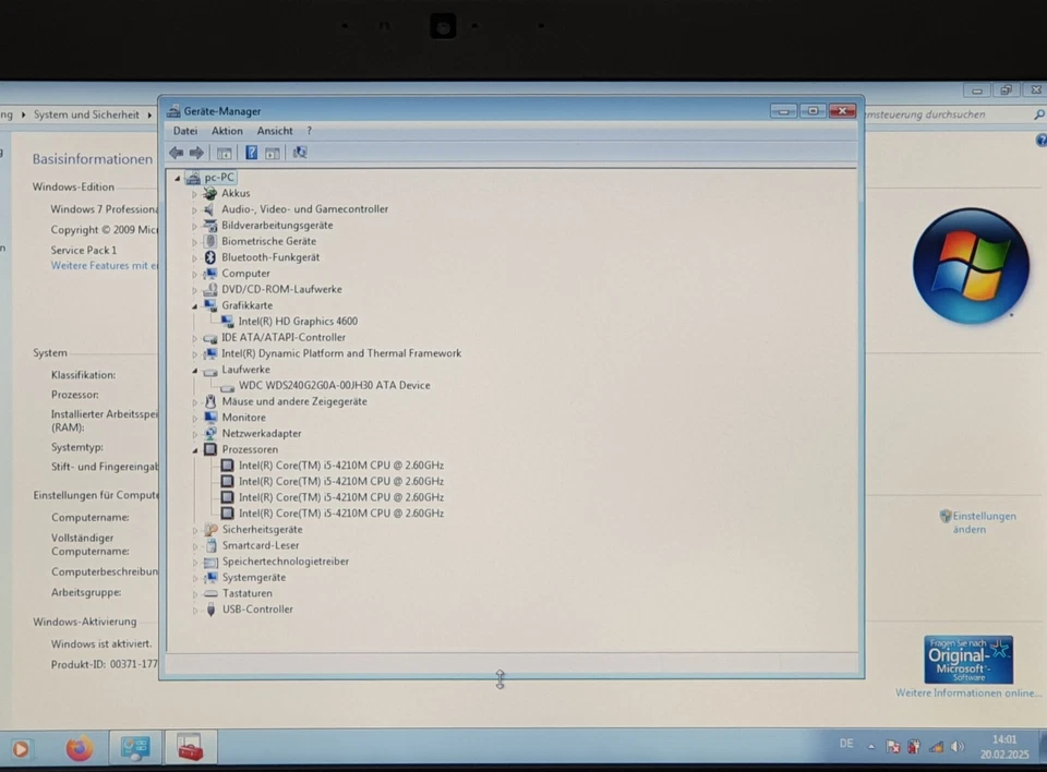 ASUS B451J Windows 7 Notebook DVD-RW i5-4210M 240GB SSD 8GB Laptop VGA USB3 14" - Bild 4 von 4