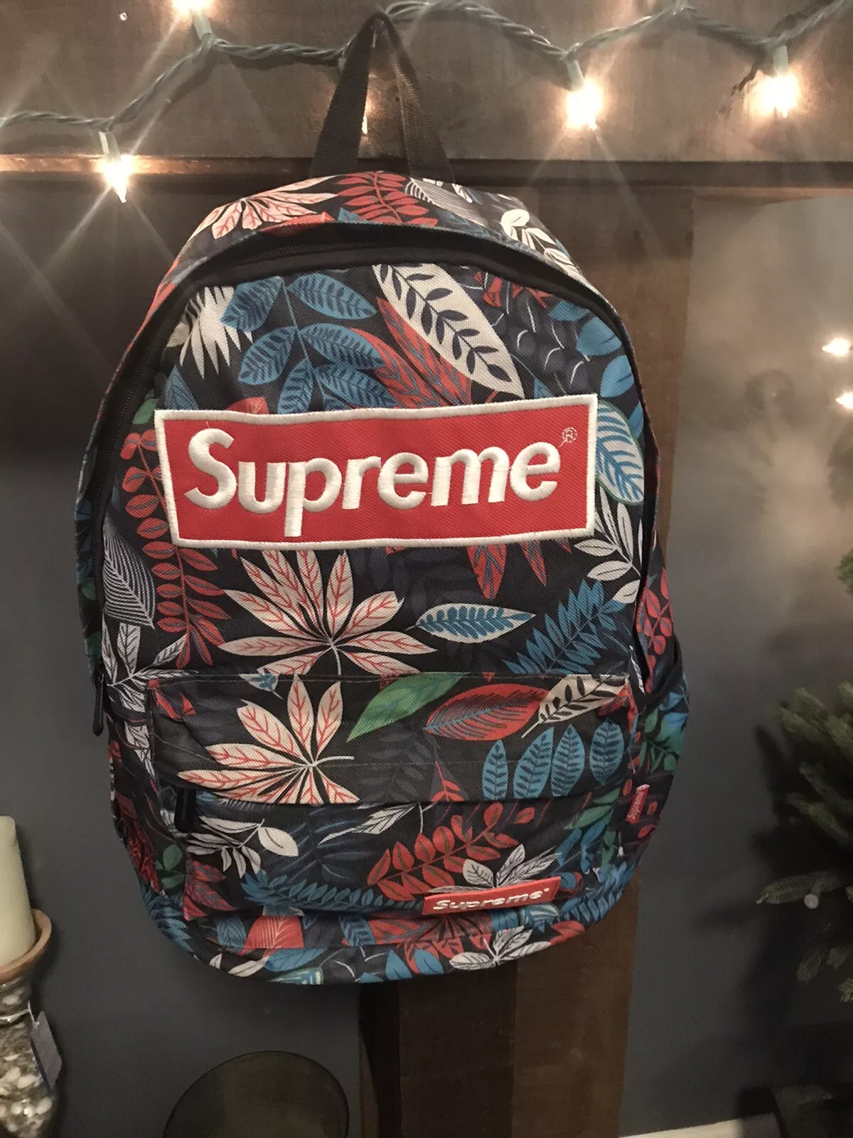Sac à dos suprême feuilles imprimé floral rare excellent état