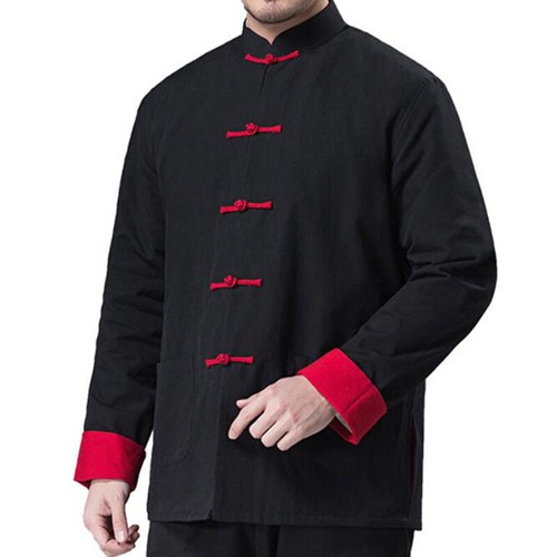 Mens Traditional Chinese Tang Suit Jacket Coat Kung Fu Martial Arts Uniform Tops - Picture 17 of 23