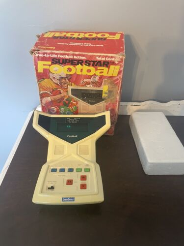 BAMBINO SUPERSTAR FOOTBALL HANDHELD ELECTRONIC GAME 1979 TESTED & WORKS WITH BOX