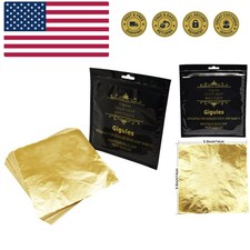 Gold Leaf Sheets 100 Pcs Imitation Gold Foil Sheets for Arts Painting Gilding...