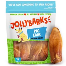 Half Pig Ears for Dogs Large 12 Pack - All Natural, Single Ingredient Pigs ...