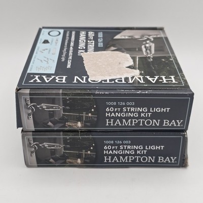 120ft String Light Hanging Kit NEW Open Box (Lot of 2 - 60ft each) Hampton Bay