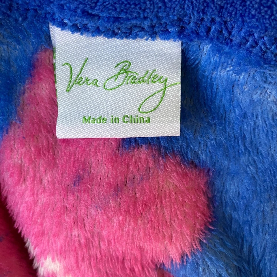 Vera Bradley цветочный одеяло синий розовый цветы уютный мягкий плюшевый флис плед 50 x 80 - Изображение 4 из 4