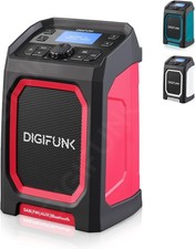 DigiFunk Work Site Radio Red | USB Rechargeable | DAB+ DAB FM Bluetooth
