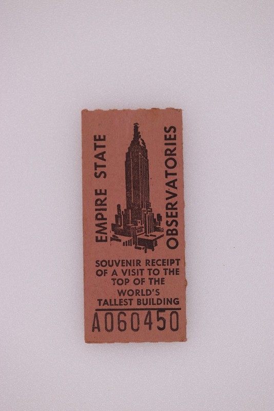 Empire State Building Observatory Souvenir Receipt Ticket A060450