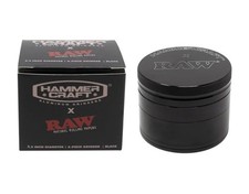 RAW X Hammercraft 4-Piece Herb Grinder Aluminum Black 2.2"