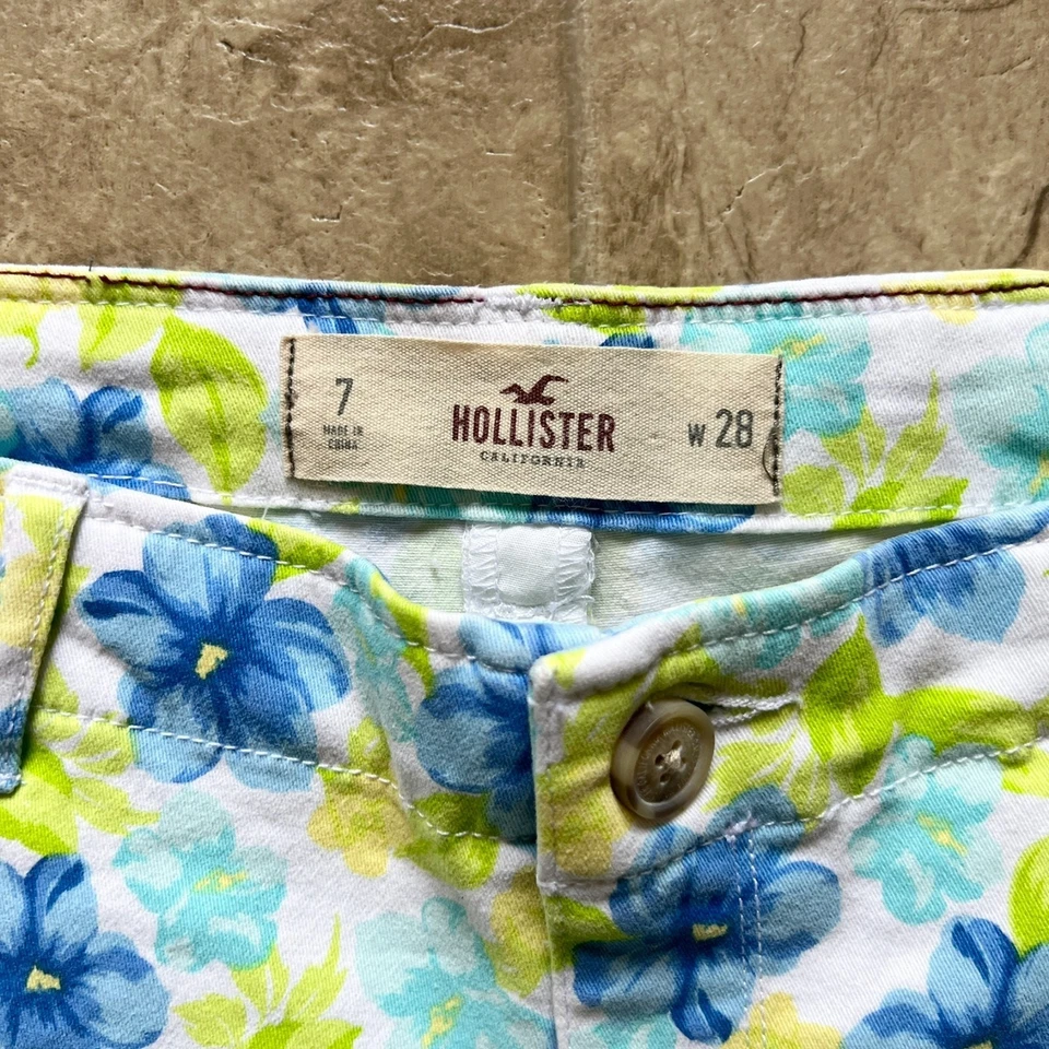 De Colección Y2K Hollister Micro Mini Pantalones Cortos 7 Florales Resort Tropical Playa Coco Niña Foto 2 de 4