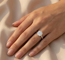 3 CT Round D VS1 Diamond Solitaire Lab Grown 14k White Gold Engagement Ring