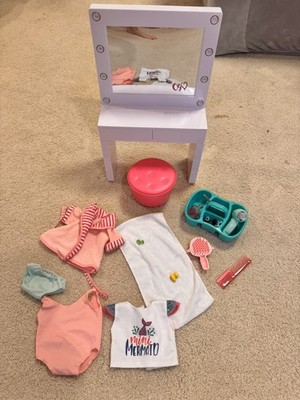 Our Generation Glam And Glow Light Up Vanity Set Plus Accessories For 18-in Doll