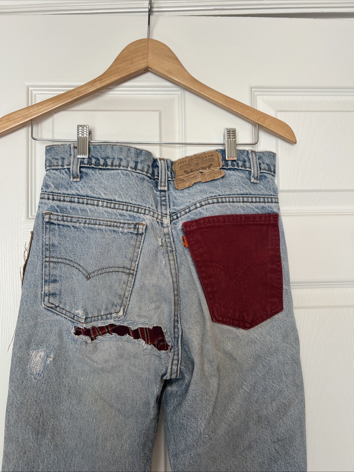 women’s orange tab levi’s patchwork denim - image 1