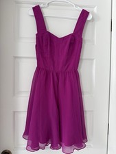 GUESS Purple Chiffon Fit & Flare Dress Women’s 4 Sleeveless Sweetheart Zip