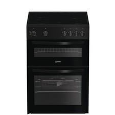 Image of Indesit 60cm Twin Cavity Electric Cooker - Black ITE6VMB