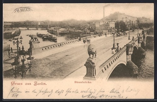 Ansichtskarte Berlin-Moabit, Blick auf die Bärenbrücke 1902