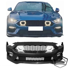 For 2018-2023 Mustang Mach-1 Style Front Bumper Conversion w/ Lip LED Grille