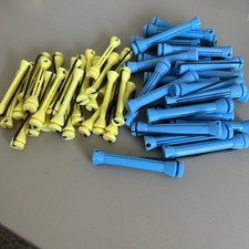 Vintage Lot of 48 Plastic Swing Arm Permanent Rollers Hair Curlers Perm Rods