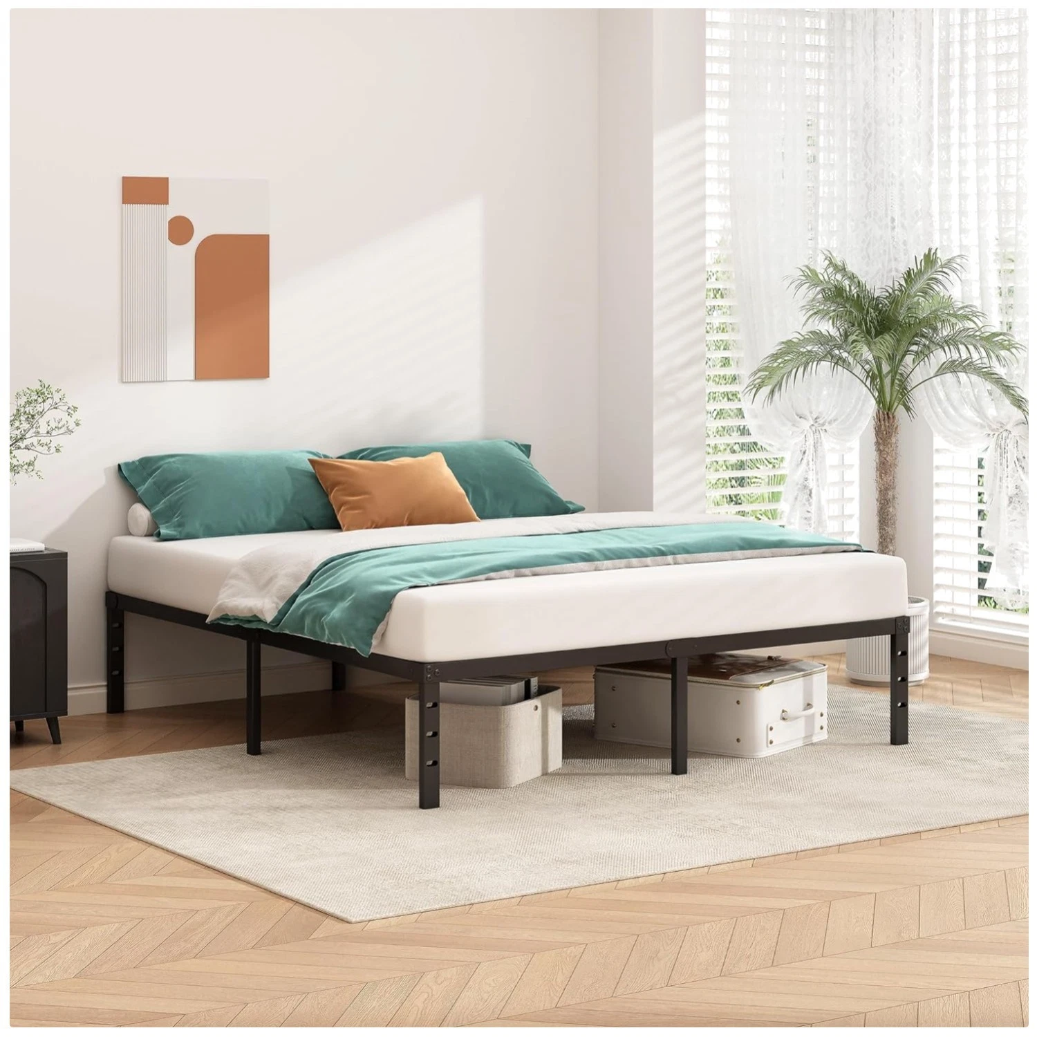 Full Size 14 Inch Bed Frame - Noise Reduction, Easy Assembly
