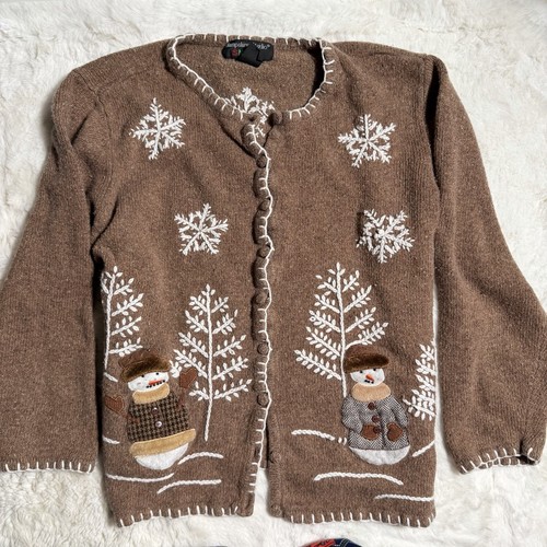 Holiday Snowman Cardigan Sweater