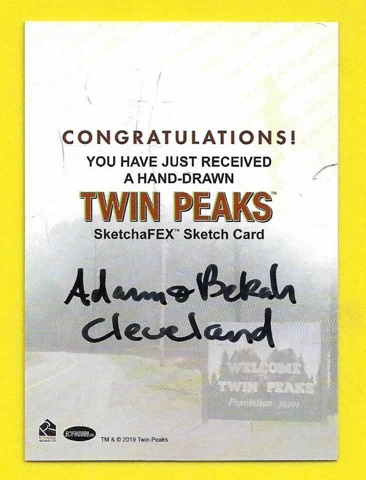 Twin Peaks The Log Lady Chronicles Sketch Card by Artist Adam & Bekah Cleveland - Image 2 of 3