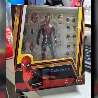 Mafex 194 Spider-Man Tom Holland Upgraded Suit Figure Model Toys For Kids 15cm