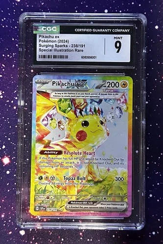 Pikachu ex 238/191 Special Illustration Rare Holo CGC 9 Sv08 Surging Sparks 2024