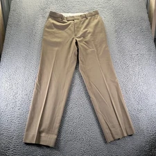 Hugo Boss Dress Pants Mens 35x32 Beige Wool Classic Fit Straight