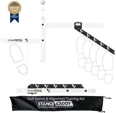 Golf Stance and Alignment Training Aid   Setup Left & Right Handed - Proper Ball