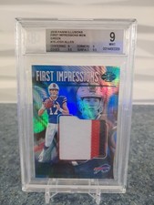 2018 Panini Illusions - First Impressions Mem. Josh Allen Green RC BGS 9 20/25