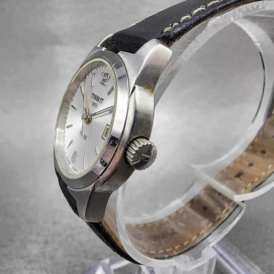 Tissot PR 50 Watch Women 25mm White Dial Silver Tone Date J326/426 New Battery - Image 3 of 4