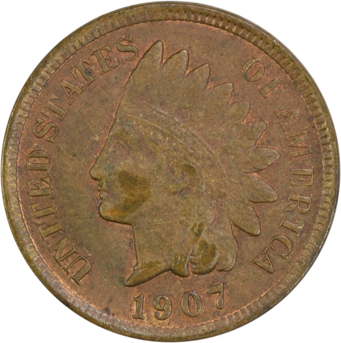 MS 63 Graded 1907 Year Indian Head Small Cents (1859-1909) for