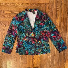 Chico's Vibrant Patterned Blazer Jacket