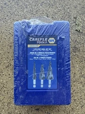 Brand new Carlyle 3 Piece Step Drill Bit Set