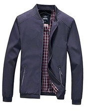 Men's Slim Fit Lightweight Softshell Bomber Jacket Coat Fall X-Large Dark Blue