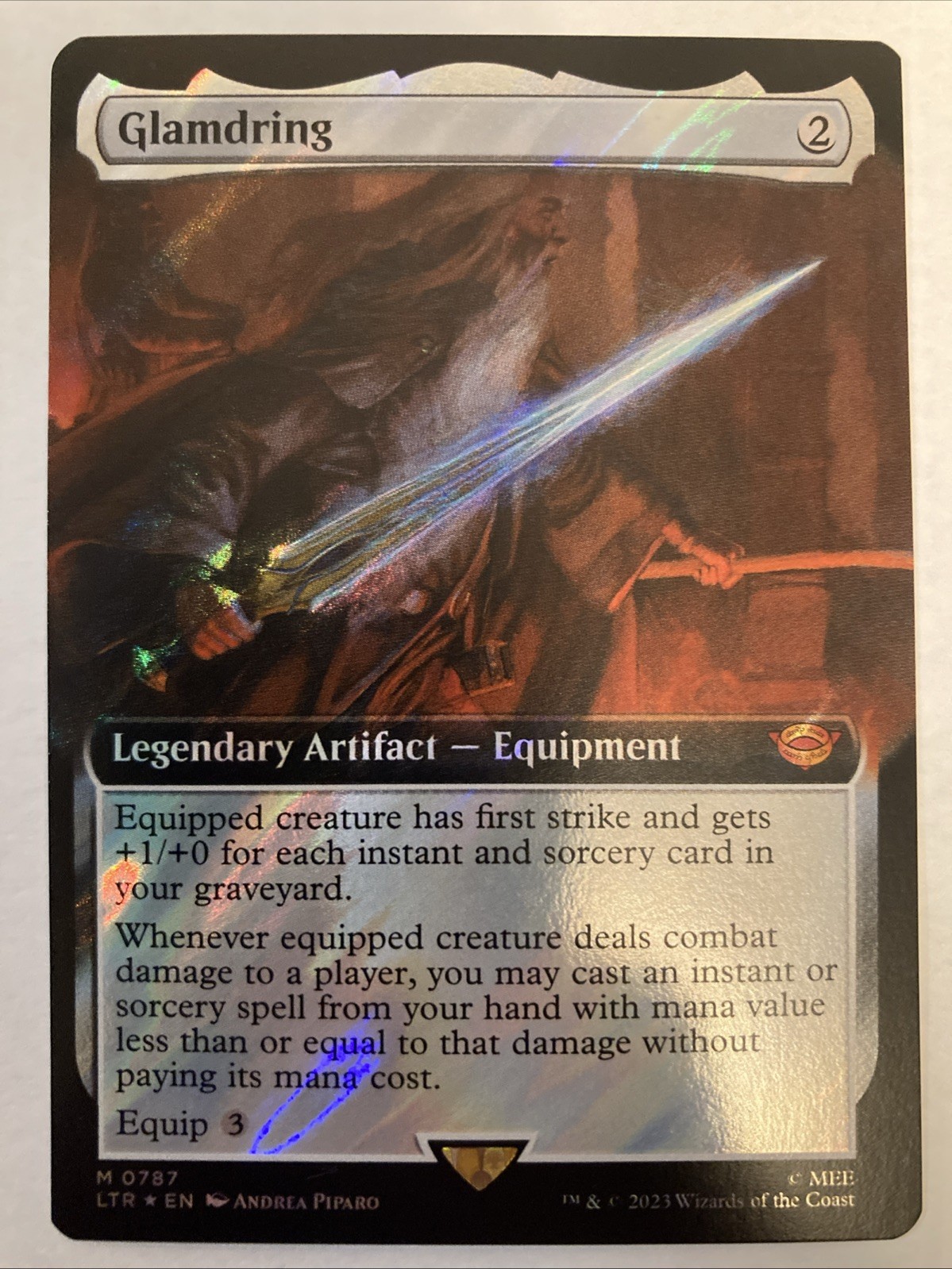 MTG Glamdring EXTENDED ART SURGE FOIL Lord of the Rings 0787 NM