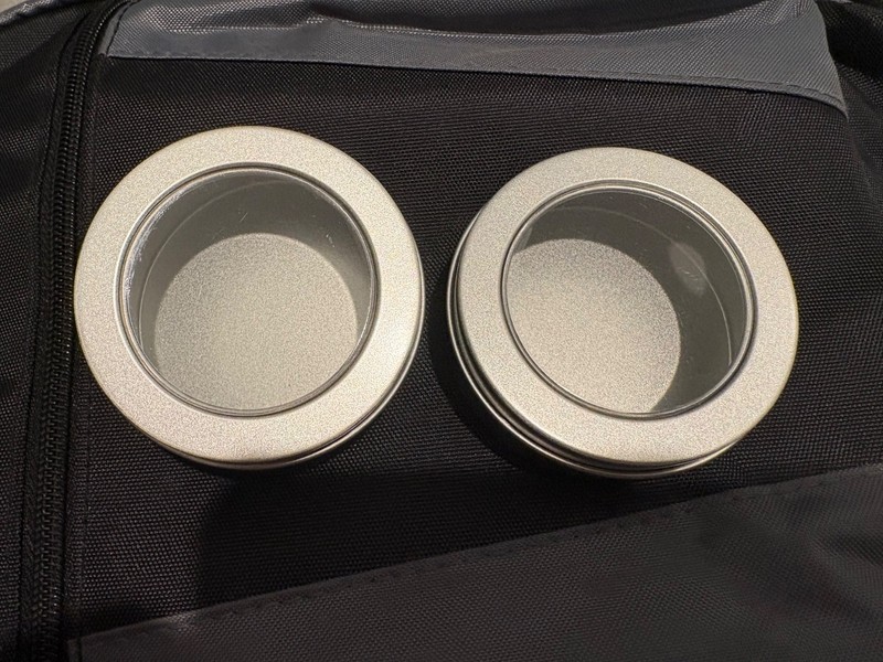 Round Storage Tin w/See-Thru Lid, Rings, Keys, Money, Set of 4