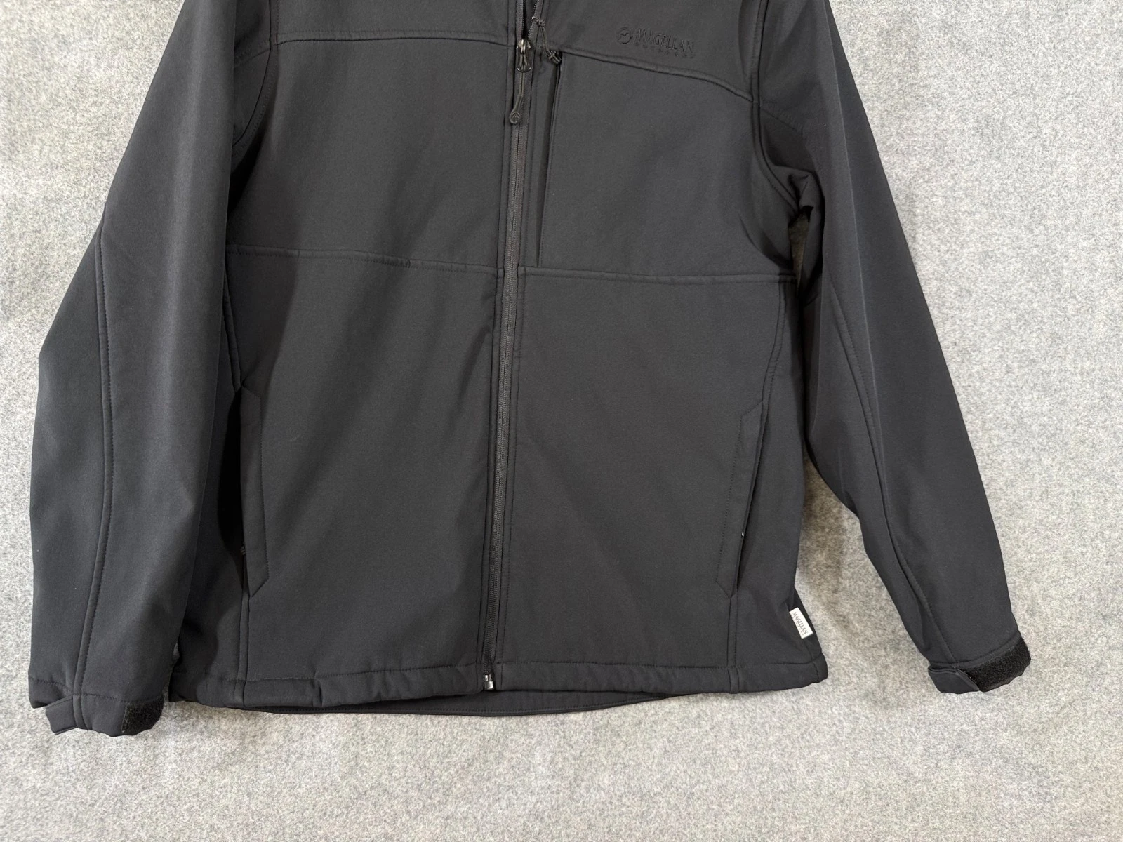 Magellan Softshell Jacket Mens M Black Fleece Lined Classic Fit Full Zip Stretch image 4
