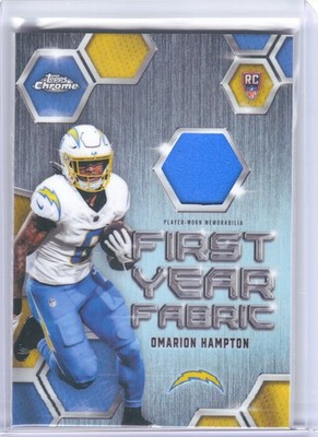 2025 Topps Chrome #FYF-OH Omarion Hampton First Year Fabric Chargers